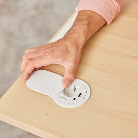 Fellowes 100137178 rozgałęziacz 2 m 1 x gniazdo sieciowe Wewnętrzna Biały