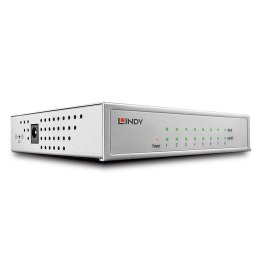 Lindy 25045 przełącznik sieciowy Zarządzany Gigabit Ethernet (10/100/1000) Obsługa PoE Srebrny