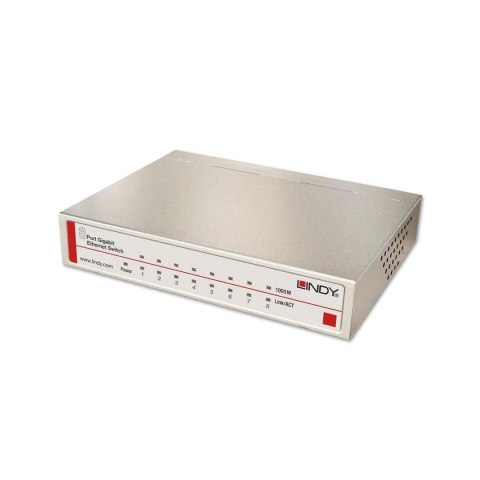 Lindy 25045 przełącznik sieciowy Zarządzany Gigabit Ethernet (10/100/1000) Obsługa PoE Srebrny