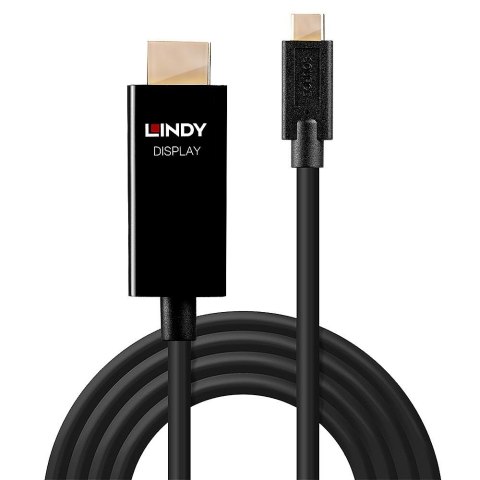 Lindy 43292 adapter kablowy 2 m USB Type-C HDMI Typu A (Standard) Czarny