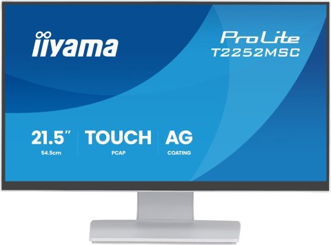 Monitor LCD 21,4" iiyama ProLite T2252MSC-W2AG 1920x1080px Full HD Ekran dotykowy Biały