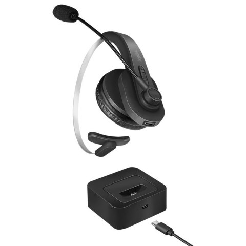 LogiLink BT0059 słuchawki/zestaw słuchawkowy Bezprzewodowy Opaska na głowę Biuro/centrum telefoniczne Bluetooth Podstawka do ład