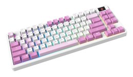 MSI FORGE GK600 TKL WIRELESS VIOLET klawiatura Gaming USB + Bluetooth QWERTY Hiszpański Różowy, Fioletowy, Biały