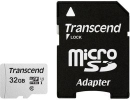 SD microSD Card 32GB Transcend SDHC USD300S-A w/Adapter
