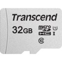 SD microSD Card 32GB Transcend SDHC USD300S-A w/Adapter