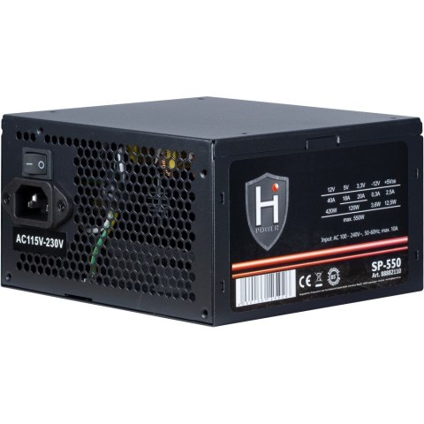 Inter-Tech HIPOWER SP-550 moduł zasilaczy 550 W 20+4 pin ATX ATX Czarny