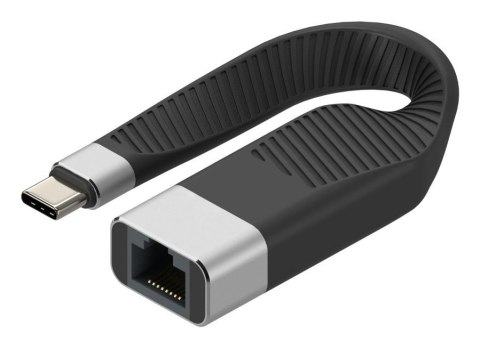 Techly ICOC USBC-RJ45 kabel sieciowy Czarny 0,144 m