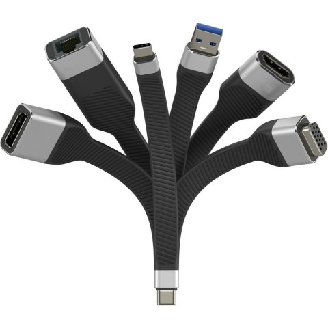 Techly ICOC USBC-RJ45 kabel sieciowy Czarny 0,144 m