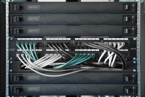 Digitus Moduł Keystone CAT 6A, ekranowany z inteligentnym menedżerem kabli - 48 szt.