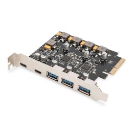 Digitus Karta PCIe 2 x USB-C i 3 x USB A