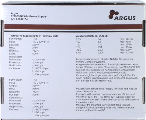 Inter-Tech TFX-350W moduł zasilaczy 20+4 pin ATX ATX Szary