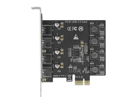 DeLOCK Karta PCI Express x1 do 4 x zewnętrzne USB Typ-A żeński SuperSpeed USB (USB 3.2 Gen 1)