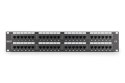 Digitus Panel krosowy (patch panel) 19'' 48x RJ45, LSA pion, kat.6, nieekranowany, 2U, czarny, prowadnica kabli, pola opisowe