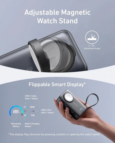 Anker Powerbank Apple Watch MagGo 10000mAh czarny