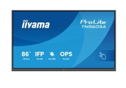 IIYAMA Monitor 86 cali TN8605A-B1AG IPS,4K,40pkt,500cd,nonOS,1200:1,5ms, DeepContrast-IR+, 1xVGA,2xHDMI,DP,USB-C(PD65W),2xRJ45,2x20W