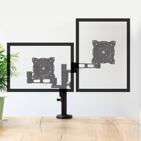LogiLink Podwójny uchwyt na monitor 13-26 cali, aluminiowy