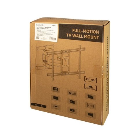 LogiLink Uchwyt ścienny TV, 43- 90 cali, maksymalnie 60kg