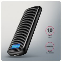 AXAGON EEM2-SC Obudowa zewnętrzna aluminiowa bezśrubowa USB-C 3.2 Gen 2 10Gbps - M.2 NVMe SSD, długość 30 do 80 mm szary