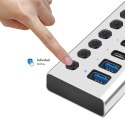 LogiLink Hub 7xUSB-A/C z przełącznikiem on/off