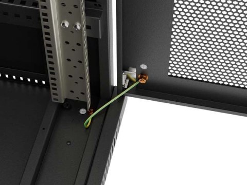 LANBERG SZAFA INSTALACYJNA RACK STOJĄCA 19" 24U 600X600 CZARNA DRZWI PERFOROWANE LCD (FLAT PACK) V2