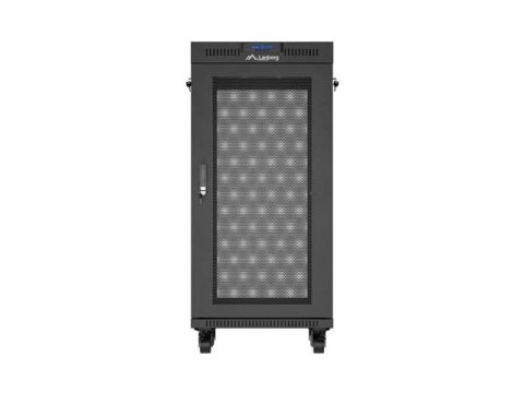 LANBERG SZAFA INSTALACYJNA RACK STOJĄCA 19" 24U 600X600 CZARNA DRZWI PERFOROWANE LCD (FLAT PACK) V2