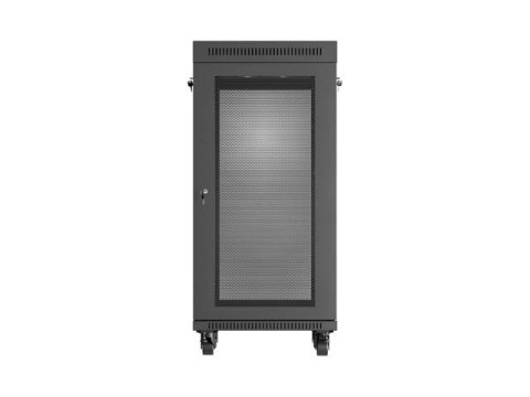 LANBERG SZAFA INSTALACYJNA RACK STOJĄCA 19" 24U 600X600 CZARNA DRZWI PERFOROWANE LCD (FLAT PACK) V2