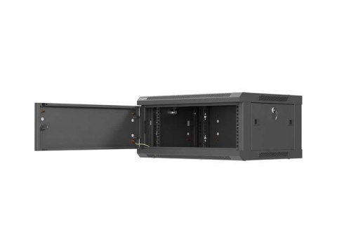 LANBERG SZAFA INSTALACYJNA RACK WISZĄCA 19" 4U 600X450 CZARNA DRZWI METALOWE (FLAT PACK)
