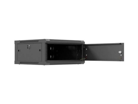 LANBERG SZAFA INSTALACYJNA RACK WISZĄCA 19" 4U 600X600 CZARNA DRZWI METALOWE (FLAT PACK)