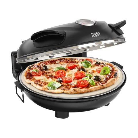 Piec do pizzy TEESA SUPREME, 1200W, 32cm, okienko, wyjmowany kamień