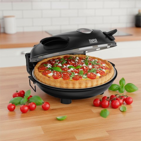 Piec do pizzy TEESA SUPREME, 1200W, 32cm, okienko, wyjmowany kamień