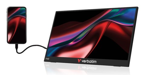 Verbatim Portable 15.6" FHD Monitor LIGHT Przenośny monitor Czarny 39,6 cm (15.6") LCD 1920 x 1080 px
