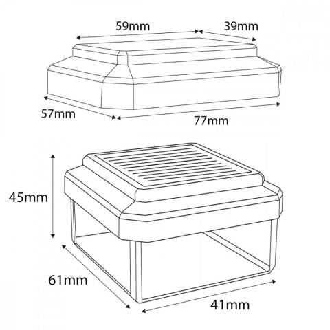 GreenBlue Lampa solarna LED na słupek GB125 WW 60x40mm, 3200K