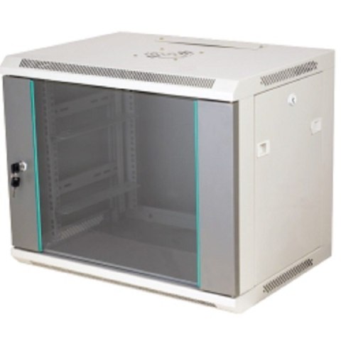 Szafa jednosekcyjna A-LAN SW-18U-600-450-N-DSJ-OP-RP-B-S (18U; 933mm / 600mm / 450 mm; wisząca; Otwierane, Szklane; 19''; kolor 