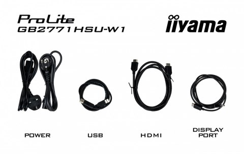 IIYAMA Monitor 27 cali GB2771HSU-W1 0.4ms,Fast IPS, HAS (150) PIVOT, 1xUSB 3.2, 1xUSB C, 240Hz, DP, 2xHDMI,Adaptive G-SYNC - 192