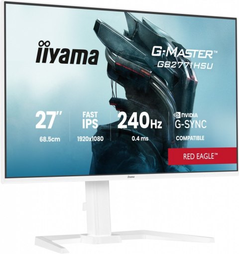 IIYAMA Monitor 27 cali GB2771HSU-W1 0.4ms,Fast IPS, HAS (150) PIVOT, 1xUSB 3.2, 1xUSB C, 240Hz, DP, 2xHDMI,Adaptive G-SYNC - 192