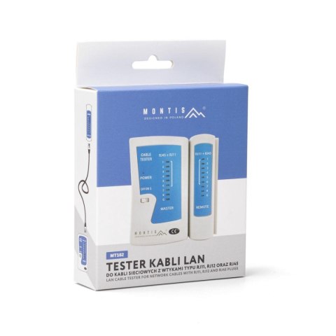 Tester kabli sieciowych LAN MONTIS MT182 z wtykami RJ11 / RJ12 / RJ45