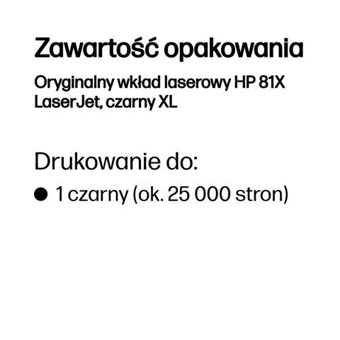 HP Oryginalny wkład laserowy 81X LaserJet, czarny XL