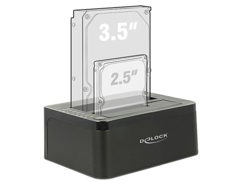 DeLOCK 62661 stacja dokująca do dysków twardych USB 3.2 Gen 1 (3.1 Gen 1) Type-B Czarny