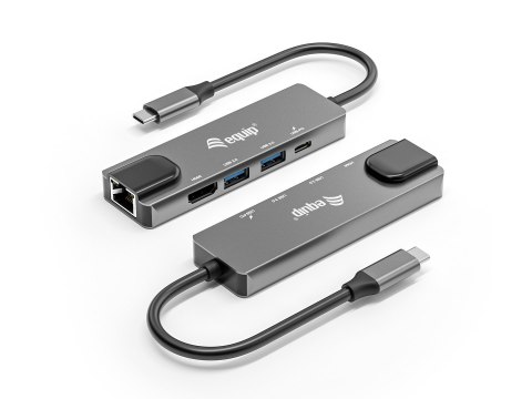 Equip 133489 stacja dokująca Przewodowa USB 3.2 Gen 1 (3.1 Gen 1) Type-C Szary