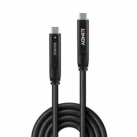 Hybrydowy kabel LINDY USB 3.2 Gen 2 i DP 1.4 typu C o długości 15 m