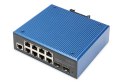 Przemysłowy 8+2 Port L2 Managed Gigabit Ethernet Switch 8x GE RJ45 + 2 SFP Port