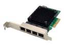 Karta sieciowa przewodowa Quad-RJ45 2.5GbE PCI Express 2.1 Chipset: RTL8125B+ASM1806