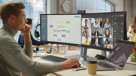 Philips 5000 series 49B2U5900CH/00 monitor komputerowy 124 cm (48.8") 5120 x 1440 px Dual QHD LCD Czarny