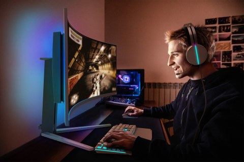 Philips Evnia 8000 49M2C8900L/00 monitor komputerowy 124,2 cm (48.9") 5120 x 1440 px Dual QHD QD-OLED Biały