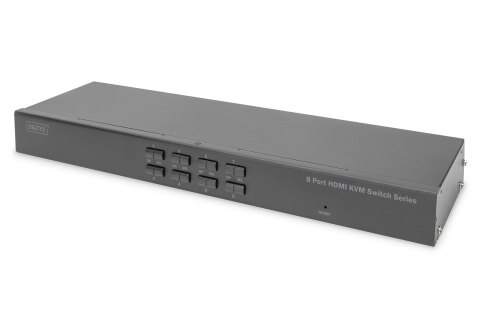 Przełącznik KVM 8 portowy, Rack 19", 4K 30Hz, 8xHDMI IN, 1xHDMI OUT, 2xUSB A