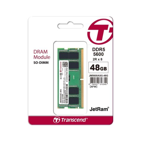 Transcend JetRAM - DDR5 - Moduł - 48 GB - SO DIMM 262-PIN