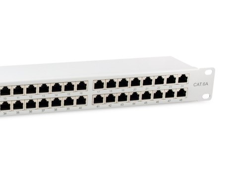 Wyposażenie 19" Patch Panel 48xRJ45 Cat6a FTP 1U 500MHz RAL7035