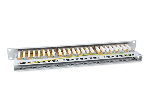 Wyposażenie 19" Patch Panel 48xRJ45 Cat6a FTP 1U 500MHz RAL7035