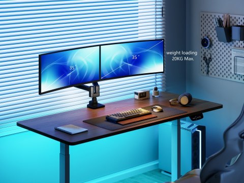 Uchwyt biurkowy 17"-35"/2TFT 360° Sprężyna gazowa 20Kg detaliczny