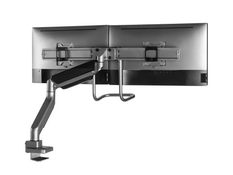 Wyposażenie: Uchwyt biurkowy 17"-32"/2TFT 360° Sprężyna gazowa 9 kg srebrny
